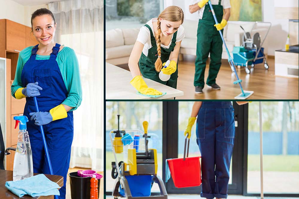 housekeeping uniforms collage